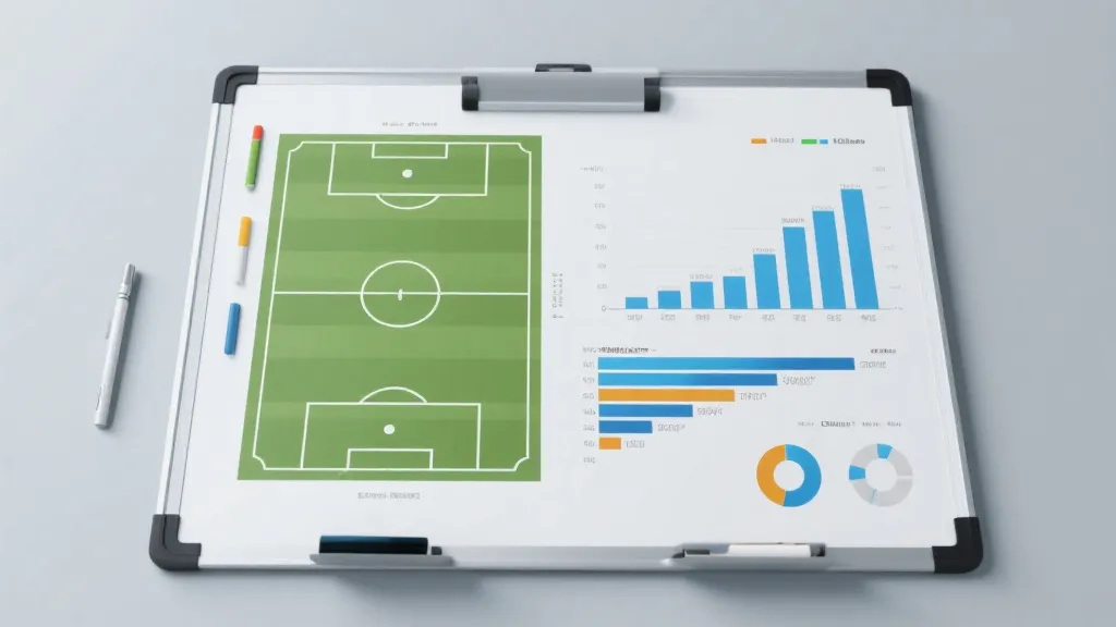 战术板与数据图表结合的视觉，象征用统计思维分析首球